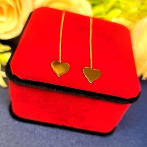 18K gold tictac or dangling heart earrings